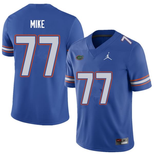 Men's NCAA Florida Gators Andrew Mike #77 Stitched Authentic Jordan Brand Royal College Football Jersey FNN8565UT